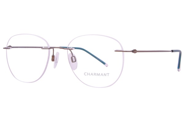  Charmant CH16701 Titanium Eyeglasses Men's Rimless Round Shape 