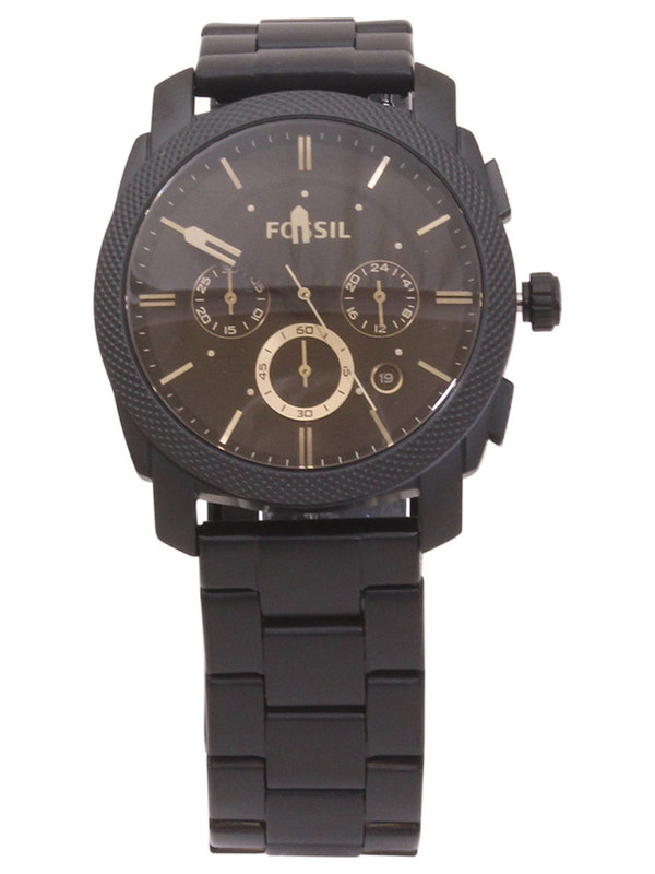  FOSSIL WATCH Machine FS4656 Black/Stainless Steel Analogue/Brown Leather Strap 