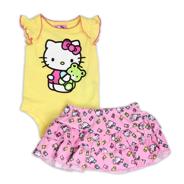  Hello Kitty Infant Girl's Bodysuit One-Z & Skirt 2-Piece Set 