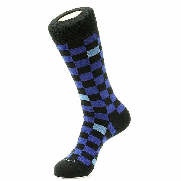  Hugo Boss Men's 50259930 RS Design Checkerboard Dress Crew Socks 