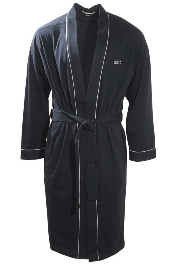  Hugo Boss Men's Kimono-BM Robe Cotton Logo Dressing Gown 