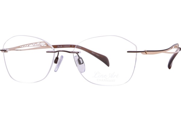  Line Art Brillante XL2176 Titanium Eyeglasses Women's Rimless 