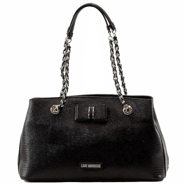  Love Moschino Women's Medium Lizard Leather Satchel Handbag 