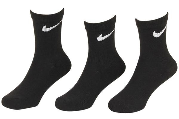  Nike Little Boy's 3-Pair Swoosh Trio Performance Crew Socks 