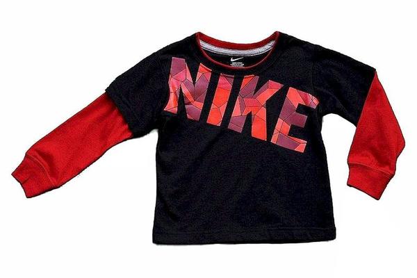  Nike Toddler Boy's Geometric Logo Long Sleeve Shirt 