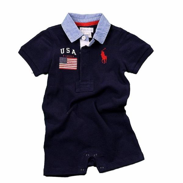  Polo By Ralph Lauren Infant Boy's Mesh Cotton Polo Shortall Layette 