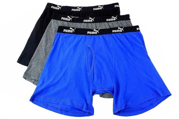  Puma Men's 3-PK Premium Moisture Wicking Boxer Brief Underwear 