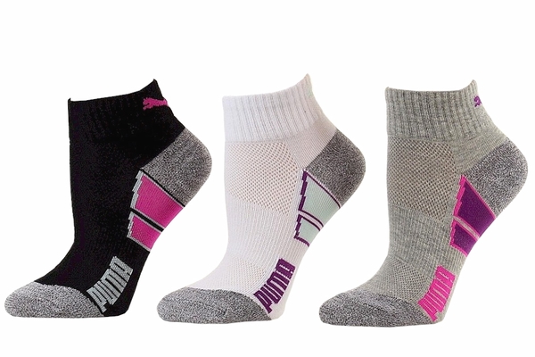  Puma Premium Women's 3-Pairs Quarter Crew Cut Socks 