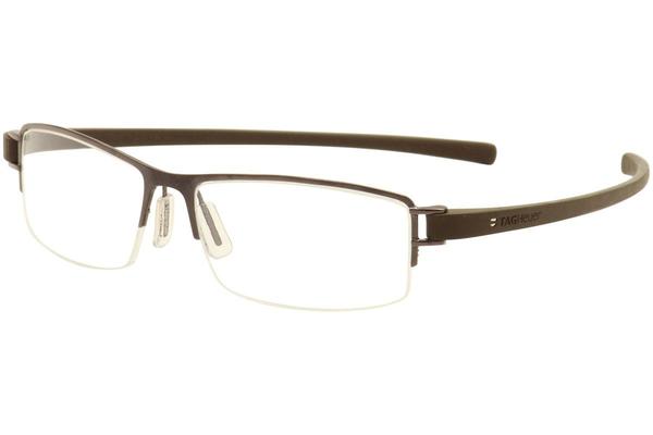  Tag Heuer Eyeglasses TH7202 TH/7202 001 Silver/Black Semi-Rim Optical Frame 56mm 