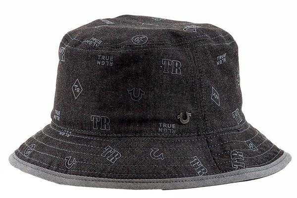  True Religion Men's Logo Pattern Bucket Hat 