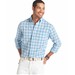 Izod Men's Crinkle Small Plaid Long Sleeve Polo Shirt