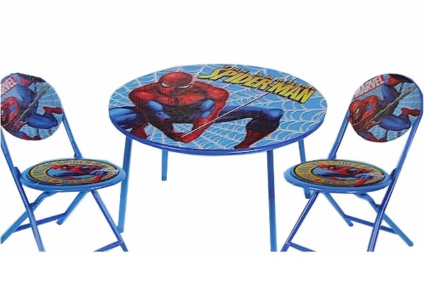  Amazing Spiderman 3-Piece Blue Folding Table & Chair Set 