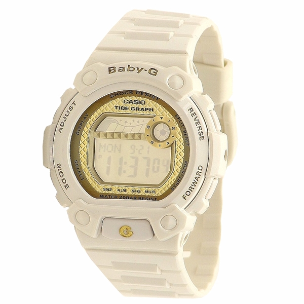  Casio Women's Baby-G BLX100-7BCR White/Gold Digital Watch 