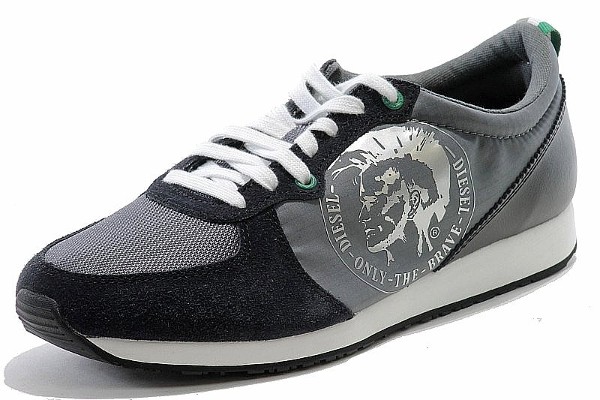  Diesel Men's Fashion Sneakers A-Head Castle Rock Grey/Black Shoes 