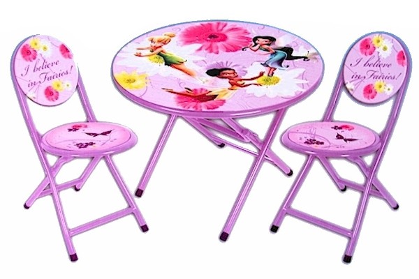  Disney Fairies Tinkerbell 3-Piece Purple Folding Table & Chair Set 