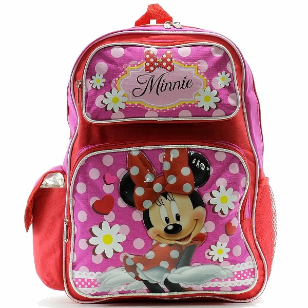  Disney Minnie Mouse Girl's Red/Pink Backpack School Bag 