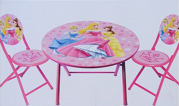  Disney Princess 3-Piece Pink Folding Table & Chair Set 