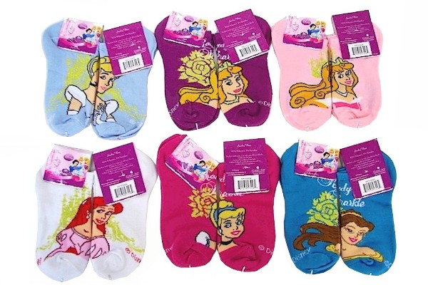  Disney Princess Girl's 12-Pair Assorted Ankle Socks 