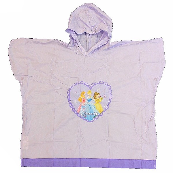  Disney Princess Girl's Purple Rain Poncho Sz. 4-6 