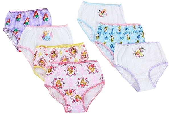  Disney Princess Toddler Girl's 7-Pc Assorted Cotton Brief Underwear 