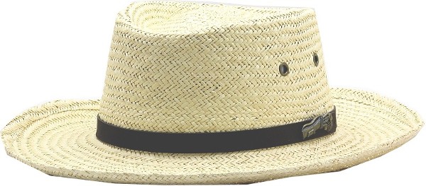  Dorfman Pacific Scala Pro Men's Palm Fiber Natural Gambler Golf Logo Straw Hat 