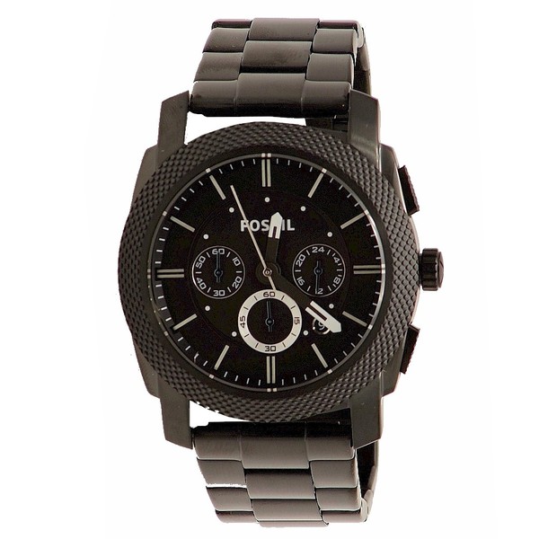  Fossil Men's Machine FS4552 Black Stainless Steel Chronograph Analog Watch 