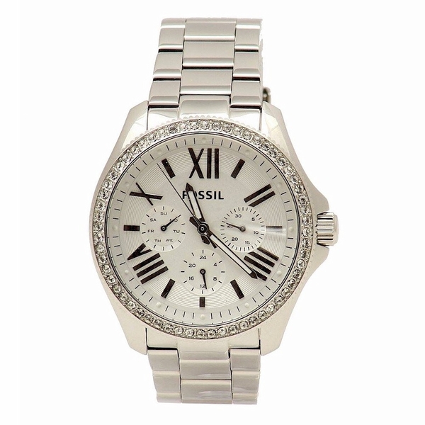  Fossil Women's Cecile AM4481 Silver Stainless Steel Chronograph Analog Watch 