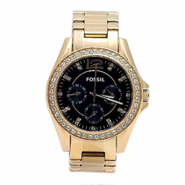  Fossil Women's Riley ES3341 Rose Gold Stainless Steel Watch 