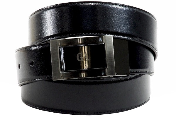  Giorgio Armani Men's Satin Metal Buckle Reversible Brown Leather 