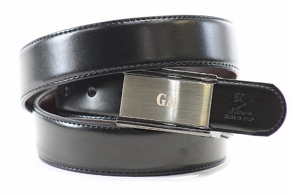  Giorgio Armani Reversible Black/Brown Smooth Leather Adjustable Belt 