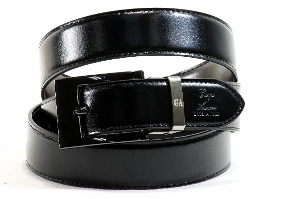  Giorgio Armani Smoke Buckle Reversible Black Leather Belt Adjustable To Size 44 