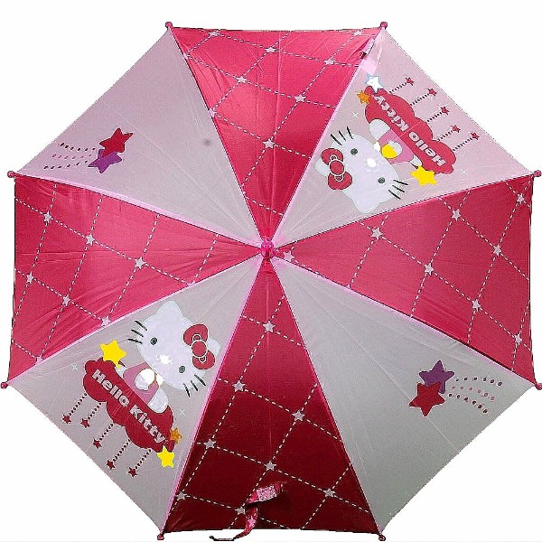  Hello Kitty FU3069235 Shooting Stars Pink Molded Handle Umbrella 