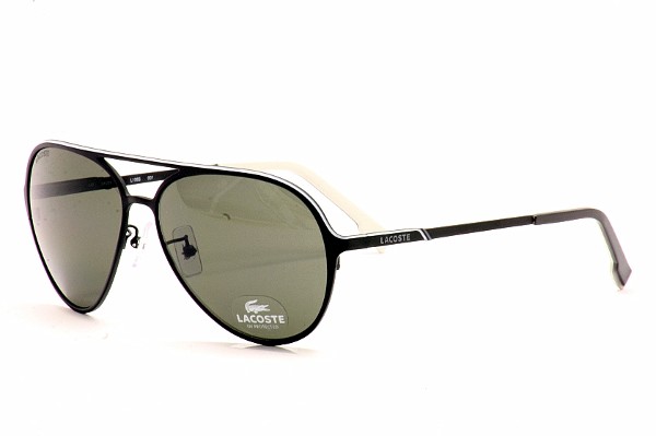  Lacoste L-106-S L106S 001 Black Aviator Sunglasses 