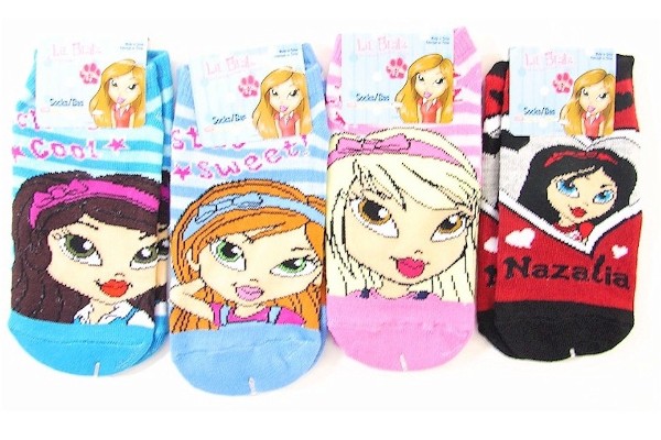  Lil' Bratz Girl's Stripe 12 Pairs Assorted Socks Size 6-8 