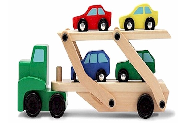  Melissa & Doug Classic Wooden Car Carrier Truck Set Toy Age 3+ 