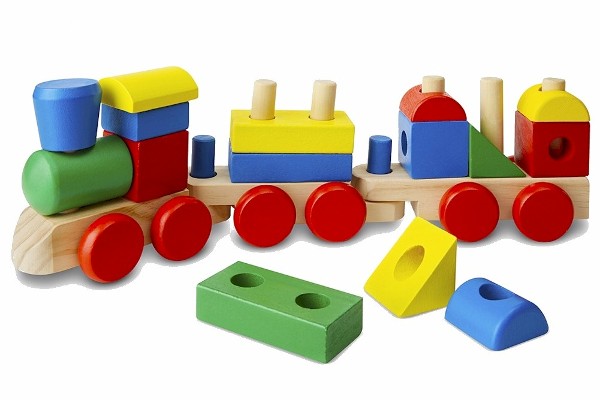  Melissa & Doug Toddler Wooden Stacking Train Toy Set Age 2+ 