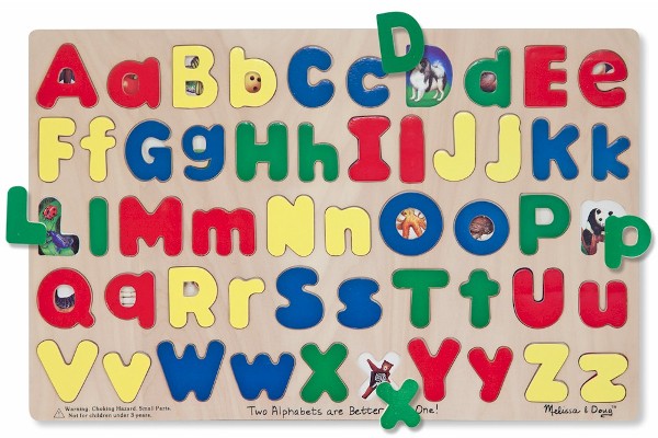  Melissa & Doug Wooden Upper & Lower Case Alphabet Puzzle Toy Age 4+ 