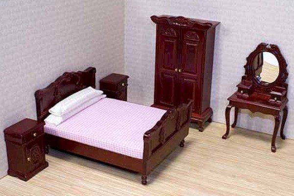  Melissa & Doug Wooden Victorian Bedroom Dollhouse Furniture Set Toy Age 6+ 