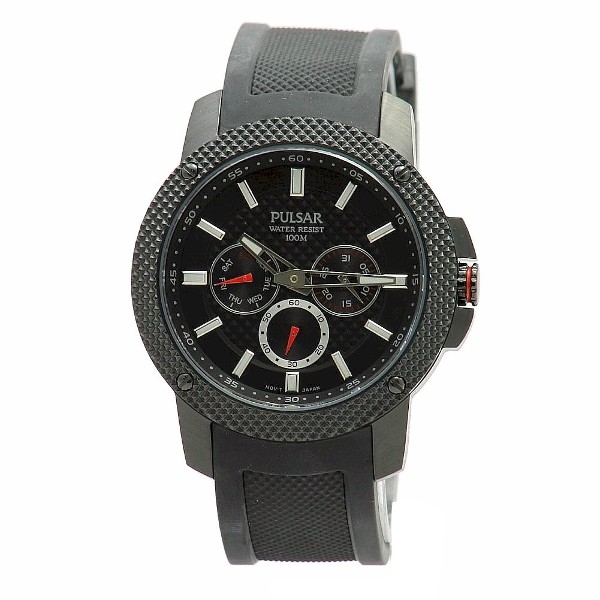  Pulsar Men's PP6101 Black Analog Chronograph Sport Watch 