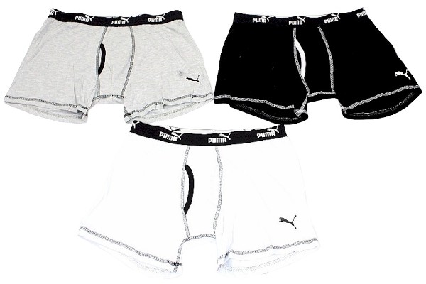  Puma 3PK Boxer Brief Men's Black/White/Grey Underwear 