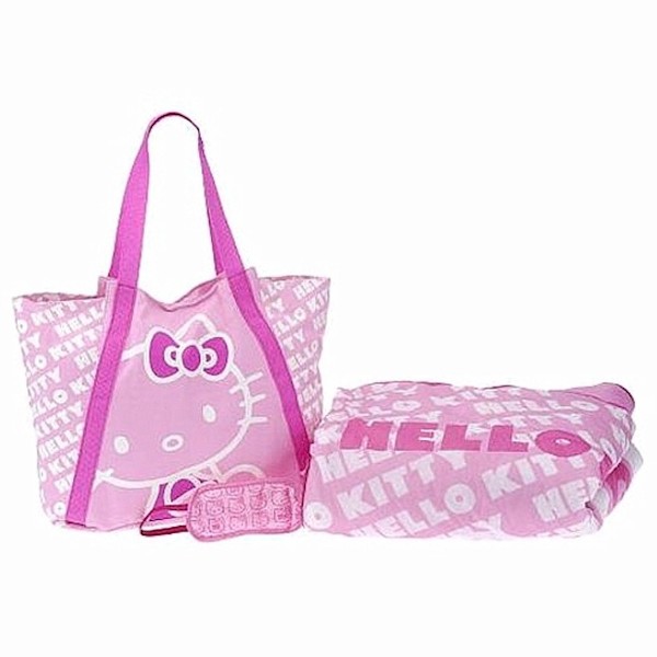  Sanrio Hello Kitty Pink Sleepover Set Canvas Tote Slumber Bag Kit 