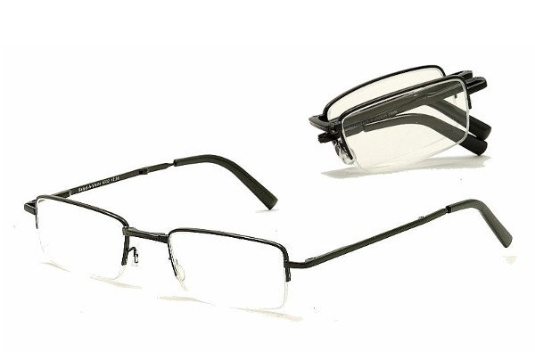  Select-A-Vision Men's Folding Black Semi-Rim Reading Glasses 