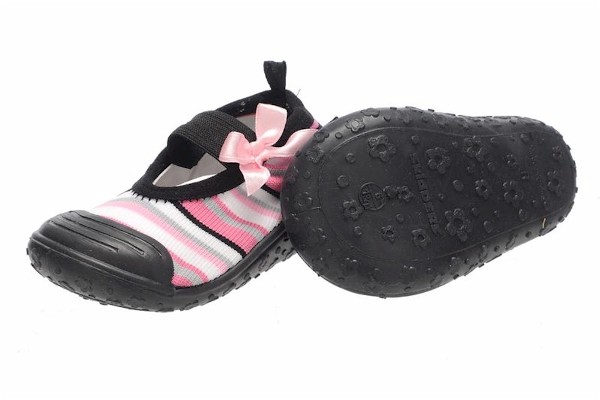 Skidders Girl's Skidproof Mary Jane Stripes Pink Shoes XY4517 