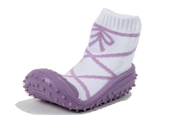  Skidders Girl's Skidproof Sneakers Purple Lace Ballerina Shoes XY4158 