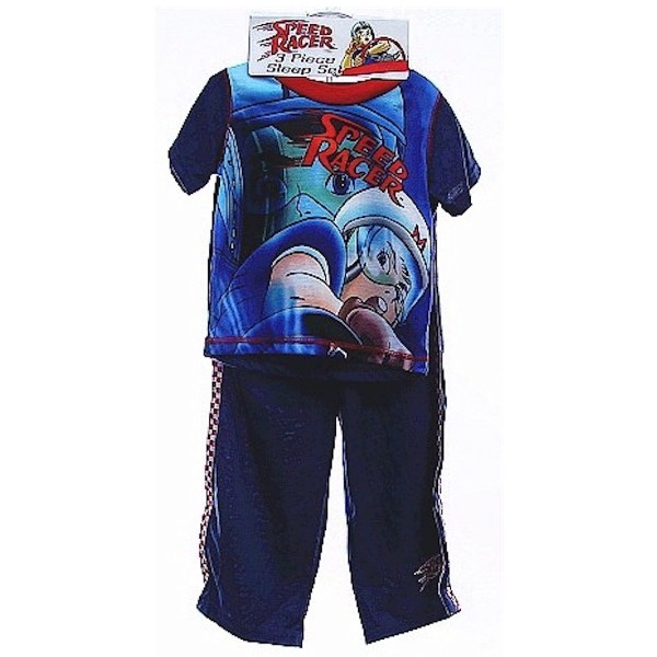  Speed Racer Navy Boys Pajama 3-Piece Short Sleeve Sleepwear Set 