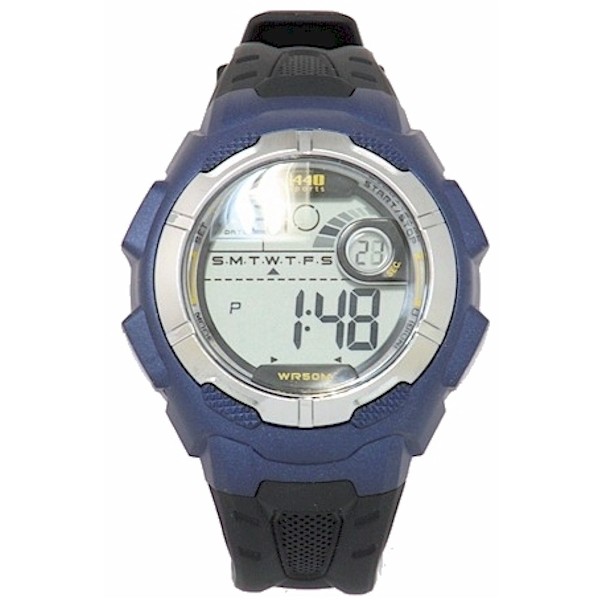  Timex Men's T5K5939J Black/Blue Chronograph Digital Sport Watch 