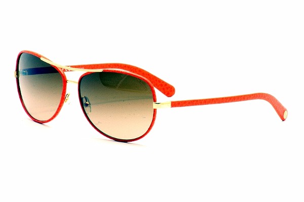  Tory Burch TY6013 TY-6013 940/13 Orange Leather Aviator Sunglasses 