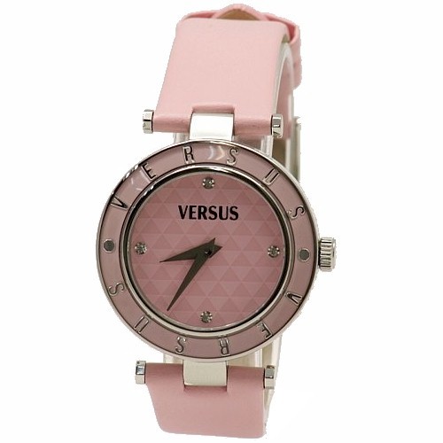  Versus By Versace Women's Logo 3C7150 Pink Leather Analog Watch 