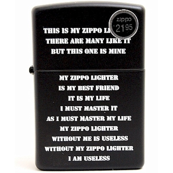  Zippo 24710 Creed Matte Black Lighter 