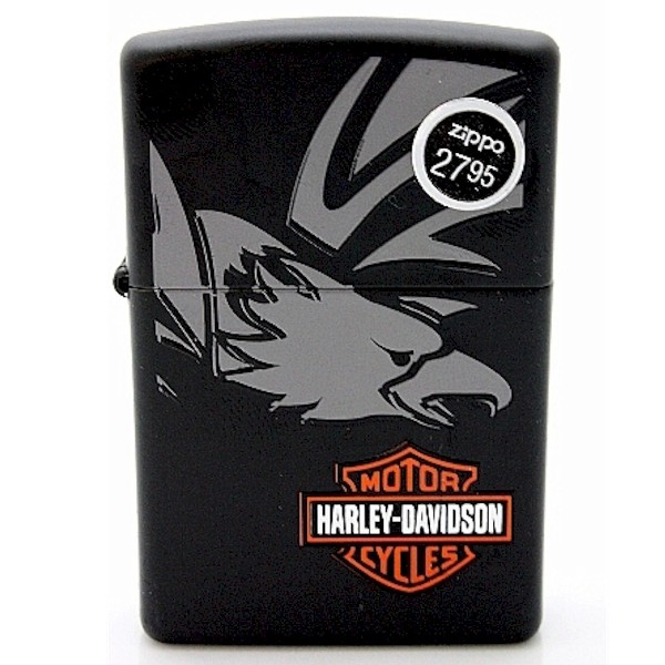  Zippo 24773 Harley Davidson Eagle Shield Matte Black Lighter 